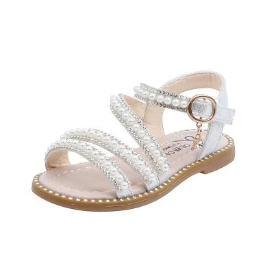 China 2021 Summer New Girls' Breathable Sandals Bead Dew Toe Princess Shoes Performance Shoes for sale