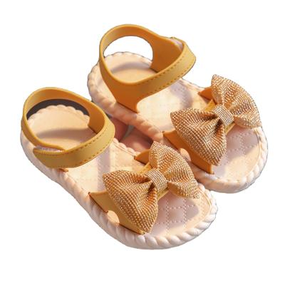 China 2021 New Summer Girls' Sandals Soft Sole Bowknot Princess Open Toe Breathable Children's Shoes for sale