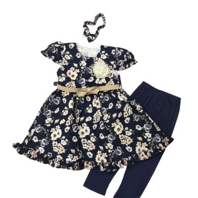 China Breathable New Girls' Dress Ins. Princess Dress With Headband Girls Cotton Dress for sale