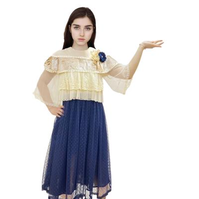 China Beautiful Viable Turkish Clothing Morocco Ramadan Muslim Latest Clothes Kids Lace Flower Party Easter Girl Dress for sale