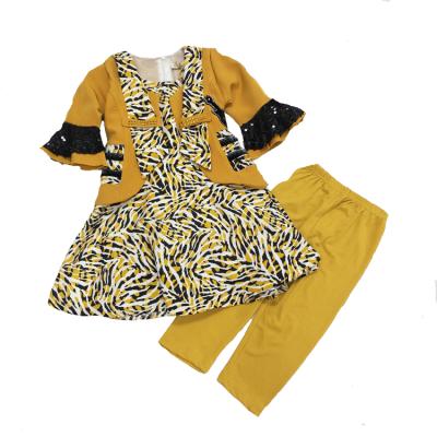 China 2021summer Breathable Babies Dresses Girls Abaya Dress Soft Polyester Kids Handmade Clothing Kids Clothes for sale