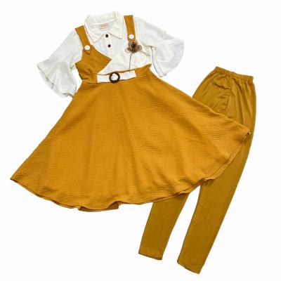 China 2021 Indian Breathable Shirt Collar Skirt College Skirt Kid Clothing Set for sale