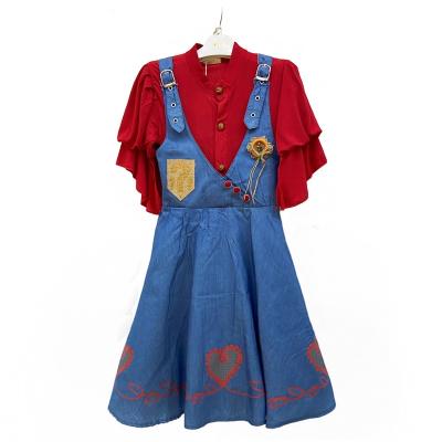 China 2021 New Factory Direct Sale Girls Denim Formal Kid Clothing Set Two Piece Set for sale