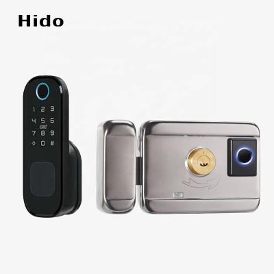 China Soft Touch Unlock Double Sided Intelligent Safety Lock Fingerprint Aluminum Alloy Smart Door Lock with Card for sale