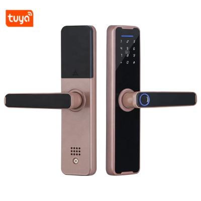 China Fingerprint Open Door Lock Tuya App Control Unlock Password Smart Hotel Door Lock for sale