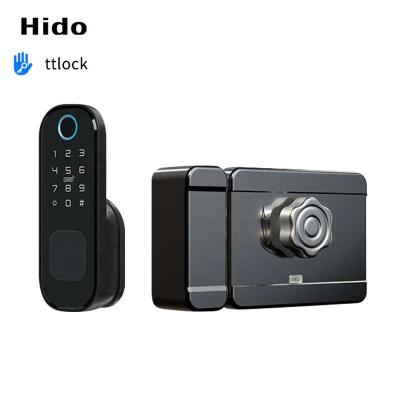 China Hido Keyless Smart Rim Lock Deadbolt BLE TT Lock APP Digital Fingerprint Door Lock for sale