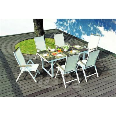 China Tempa 7pcs Price Set Modern Suitable High Quality Garden Furniture Outdoor Dining Table And Chair for sale