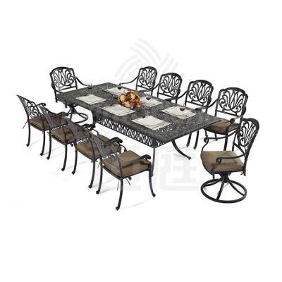 China Madison Casting Modern Alu. Dining Set 11pcs Dining Table Set Outdoor Furniture Garden for sale