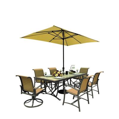 China High Quality Modern Garden Furniture Outdoor Table Set Modern Toronto Rectangle Dining Table Set 7pcs for sale