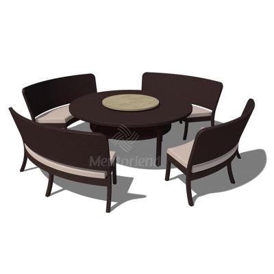 China Modern Suitable High Quality Garden Furniture Price Table Set 5pcs Outdoor Hobart Woven Dining Table Set for sale