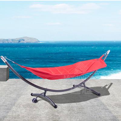 China China Factory Zhejiang Oxford Modern Outdoor Steel Fabric Steel Arc Hanging Chair Hammock With Wheel for sale