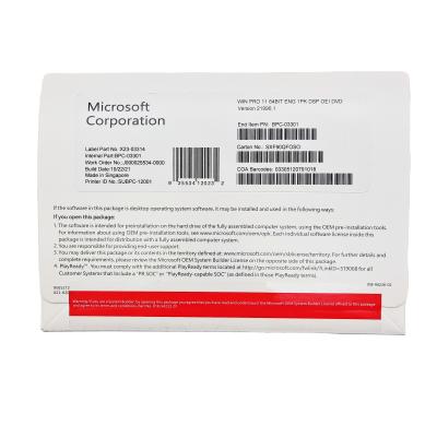 China Genuine OEM windows 11 pro oem dvd full package windows 11 pro oem professional oem pro for sale