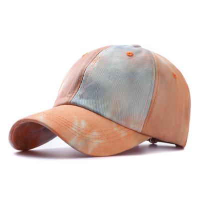 China COMMON Women Tie Dye Messy Ponytail Hat Baseball Cap Bun Ponytail Trucker Dad Hat Dad Hat for sale