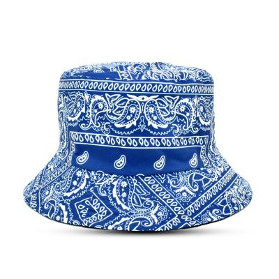 China 2021 New American Character Paisley Cashew Printing Pattern Hot Sale Summer Double Sided Fisherman Hat for sale