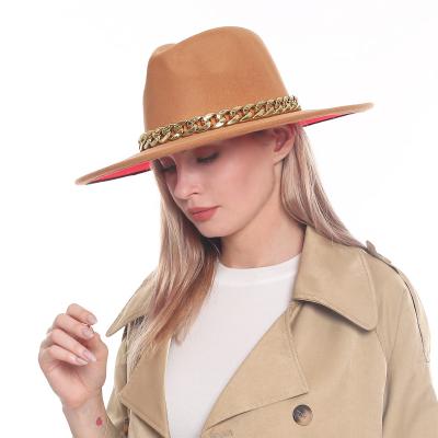 China High Quality Felted Hat Couples Wool Ladies Big Brim Hats Women Casual Warm Wide Felt Hats With Ribbon for sale