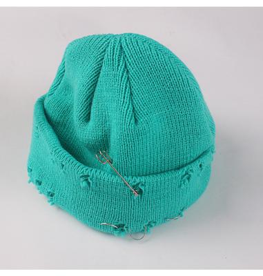 China 2021 COMMON New Winter Cashmere Warm Woman Knitted Beanie Hats Cashmere Melon Skin Hat for sale