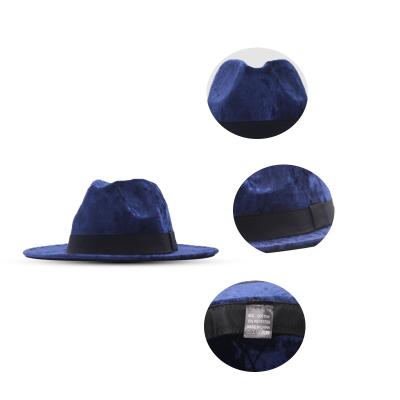 China New image foreign trade simple woolen British women's velvet hat winter fashion jazz hat 2021 for sale