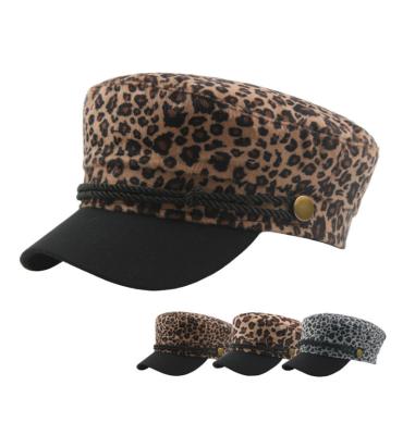 China Fashion Vintage Leopard Print Beret Newsboy Hat Fashion Vintage Leopard Beret Hat Outdoor Hat For Women for sale