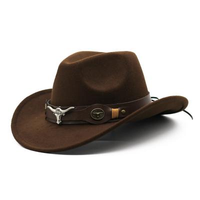 China High Quality Daily Life 9 Color In Stock Wide Brim Handmade Cowboy Hat Sombrero Mexican Jazz Hat Men's Wool Cowboy Hat for sale