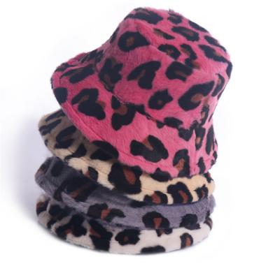 China High Quality Fisherman Hat Fashion Fur Bucket Hat Leopard Print Fisherman Hat Leopard Print Bucket Basin Hat for sale