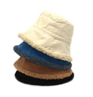 China Custom Made Unisex Luxury Fisherman Hat 2021 Vintage Faux Fur Bucket Hat Plush Fur Hat Winter Bucket Hat For Women for sale