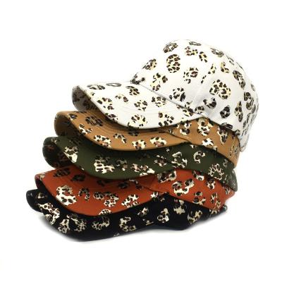 China breathable & Women Waterproof Unisex Baseball Caps Mens Adjustable Strap Leopard Back Baseball Hat for sale