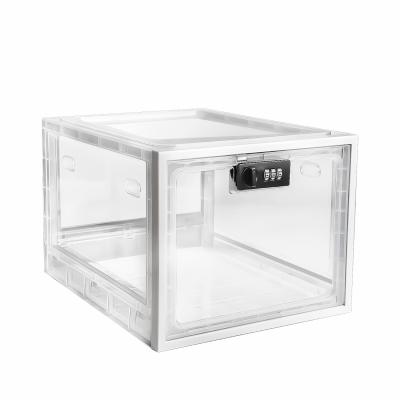 China Clear Box Safety Medicine Box - Lockable Fridge Box For Food Storage - Child Safe Organizer First Aid Clear Lock Box Pill Case Bin for sale