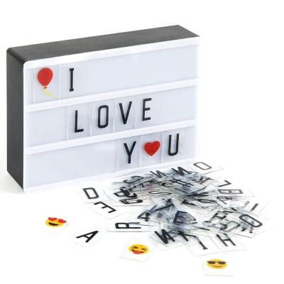 China DIY Cinema Eco-friendly Light Box With 90 Letters And Decorative Message Board Mini Size (Free Combination Symbols LED Signs Light Size A6 Size) for sale