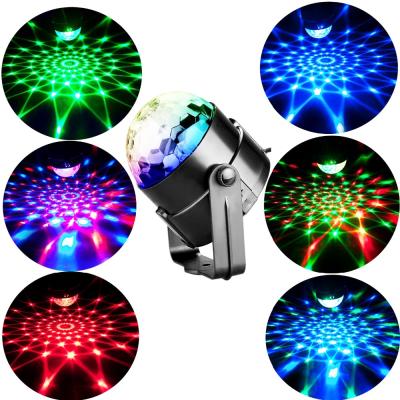 China Portable ABS Sound Activated Party Lights Battery Operated /USB Plug To DJ Lighting RBG Disco Ball Strobe Lamp for sale