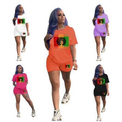 China Breathable Juneteenth Is My Independence Day Fashion Women T-shirt Shorts Summer Tops Two Piece Short Sleeve for sale