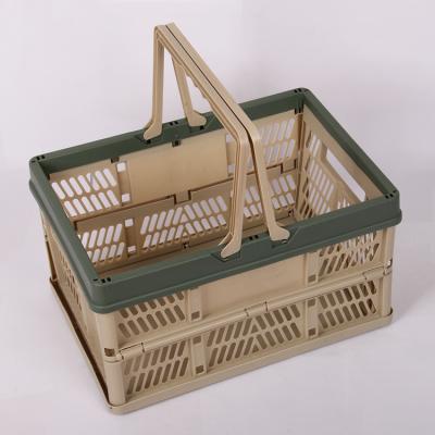 China Viable Folding Reused Plastic Shopping Baskets for sale