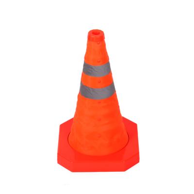 China Waterproof Retractable Foldable Oxford Cloth Pavement Safety Traffic Sign Post Cone Price for sale