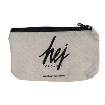 China Ecol Handled Cheap Logo Printing Custom Cotton Canvas Mini Zipper Jewelry Bag for sale