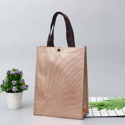 China Customized Handled Lamination Metallic Non Woven Bag for sale