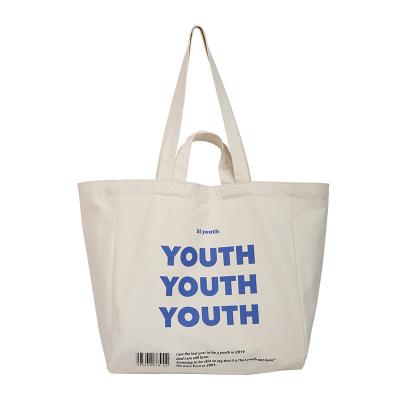 China Recyclable Eco Handled Printed Tote Shopping Bag Cotton Cheap Bags With Logo for sale