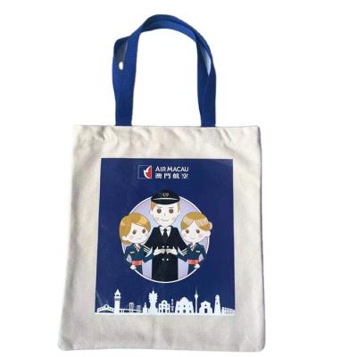 China 2020 cheap promotional line handled cangnan cotton bag heat transfer printing canvas tote bag for sale