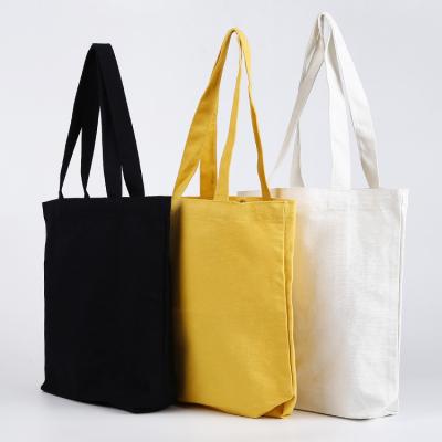 China Custom Printed Handled Canvas Cotton Fabric Tote Bags for sale