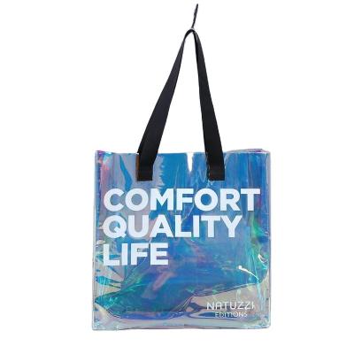 China 2020 Handled Accept Custom Clear Shopping Bag PVC Tote Bag for sale