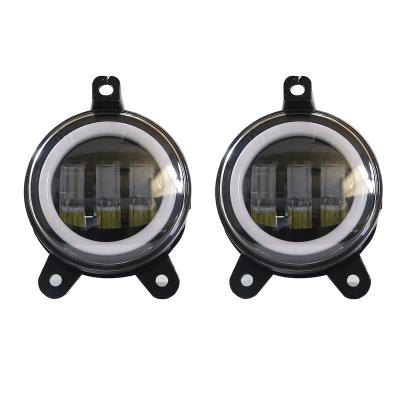 China 2pcs PC Auto Led 3.5inch Vehicle Light Waterproof Led Fog Lamp With Amber Angel Eyes 30W For Lada White 6000K Round Fog Lights for sale