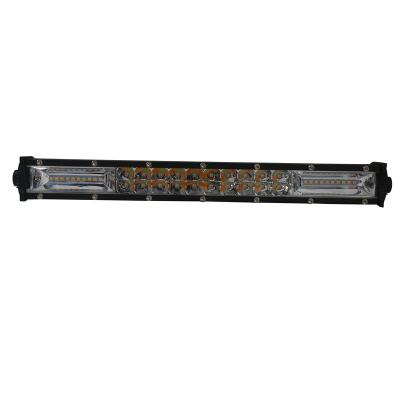 China Aluminum 15 Inch Led Light Bar Dual Color Strobe Led Light Bar 120W Double Array Work Spot Driver-Beam Fog Driving Lights for sale