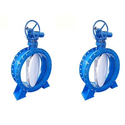 China Sewage DN800 PN 16 three seal class300 eccentric hard flange end butterfly valve with flange connection for sale