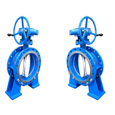 China Sewage DN600 PN 16 three seal class300 eccentric hard flange end butterfly valve for sale