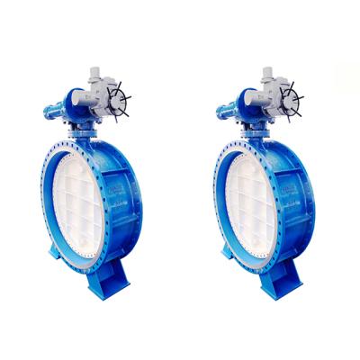 China DN1400 PN25 Eccentric Multi-turn Electric Metal Operation Triple Actuator Triple Actuator Butterfly Valve for sale