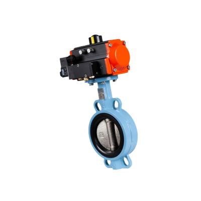 China Sewage Warranty Quality Reasonable Price Pneumatic Wafer Butterfly Valve for sale