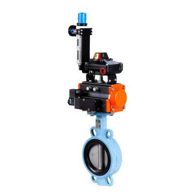 China Sewage Factory Direct Sale Cheap Price Pneumatic Wafer Butterfly Valve for sale