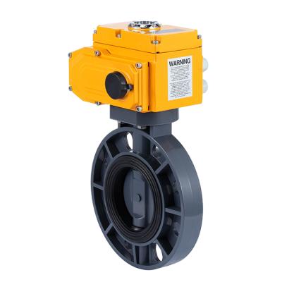 China General 2022 Hot Selling UPVC Plastic Motorized On/Off Actuator Butterfly Valve Shut Off Valve Plastic Motor for Seawater for sale