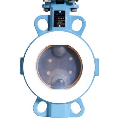 China General Stainless Steel Valve F4 Hydroxamic Acid Resistant Fluorine Jacketed Butterfly Valve With dn50-dn600 for sale