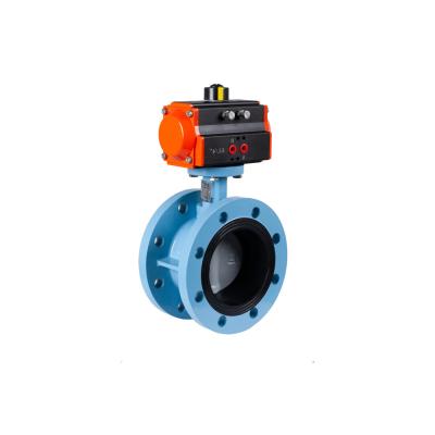 China Sewage Flow Control Valve With Pneumatic Actuator Series Trapezoidal Butterfly Valve for sale