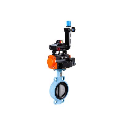 China Sewage EPDM Wafer Butterfly Valve With Pneumatic Actuator Price for sale