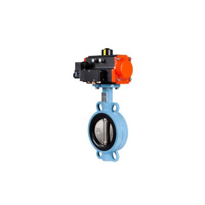 China Pneumatic Sewage Butterfly Valve Pneumatic Actuator Actuated PTFE Sleeve Butterfly Valve for sale